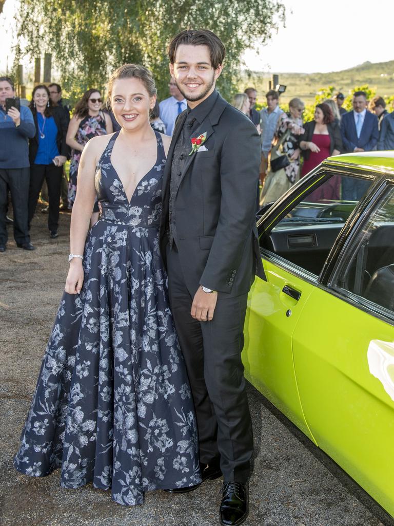 Teagan Lulich partnered by Darcy Graham. Mary MacKillop Catholic College formal at Rosalie House. Thursday, November 18, 2021. Picture: Nev Madsen.