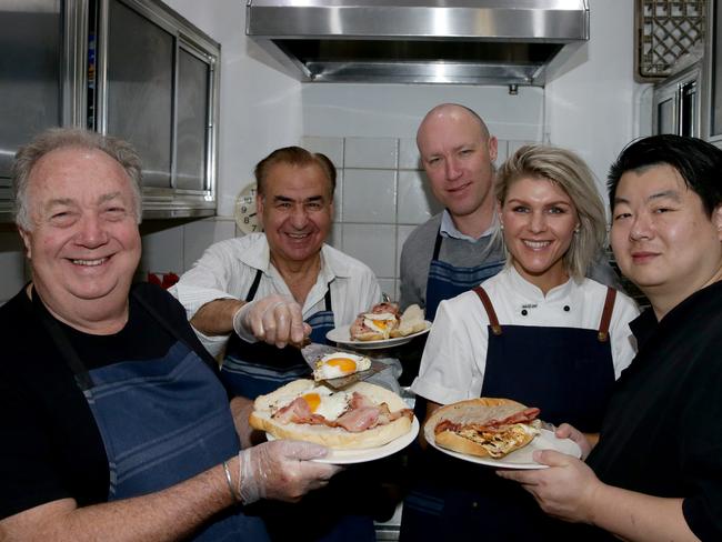 Ray Clarke, Rocky Massaria, Michael Bolger, Courtney Roulston and Tony Fong In the kitchen. Picture: Craig Wilson