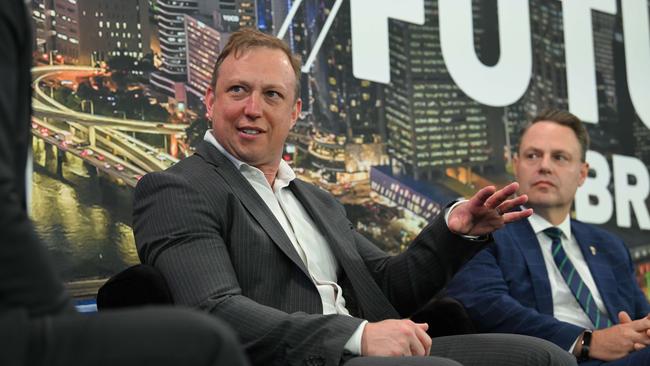 Deputy Premier Steven Miles and Brisbane Mayor Adrian Schrinner. Picture: Lyndon Mechielsen/Courier Mail