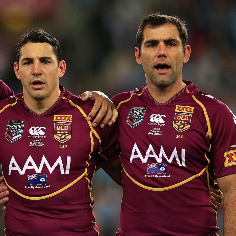 Queensland greats Billy Slater and Cameron Smith have reunited for this year’s Origin series. Picture: Cameron Spencer/Getty Images
