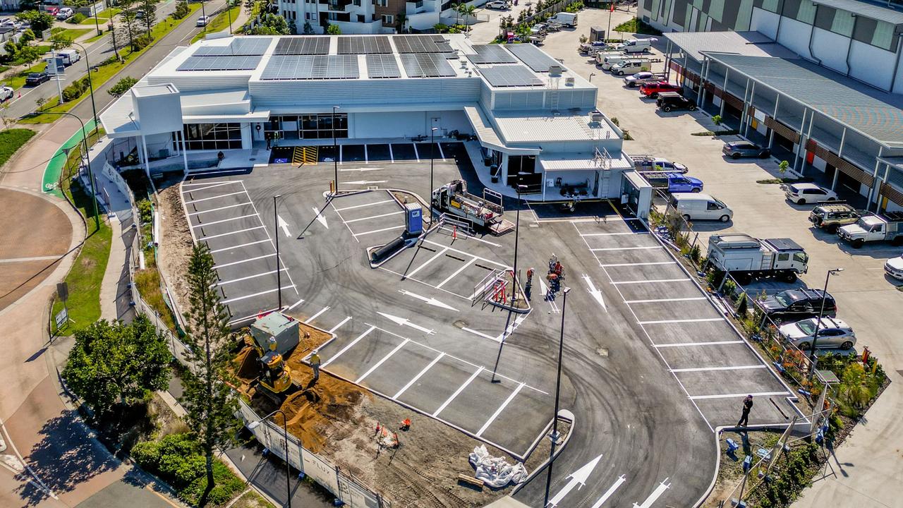 Aerial view of the Dockside Village at Pelican Waters. Photo: Flux Property.