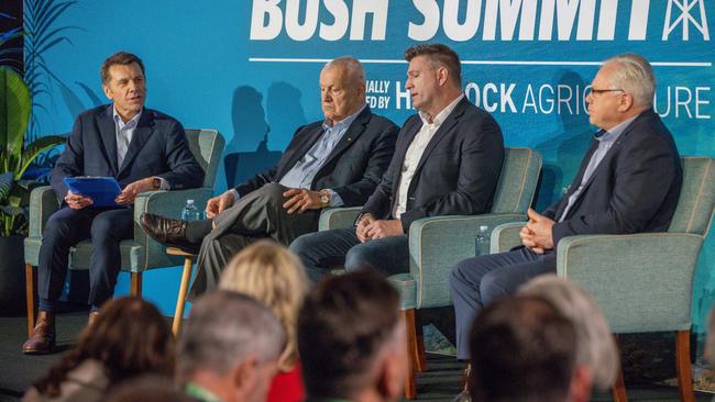 Paul Starick, Hagen Stehr, Darren Thomas and Shaun Westcott in conversation at the Bush Summit on Tuesday. Picture: Ben Clark