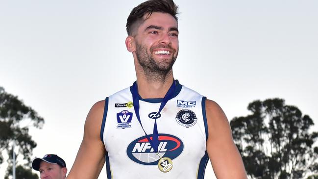 Nick Riddle was best-on-ground in the NFL’s representative win over Geelong Football League in 2019. Picture: Stephen Harman