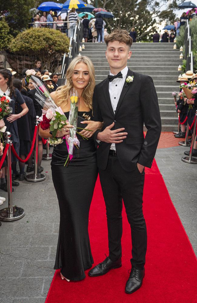 Arabella Hunter and partner Sam Sheppard arrive at The Glennie School formal at Picnic Point, Thursday, September 12, 2024. Picture: Kevin Farmer