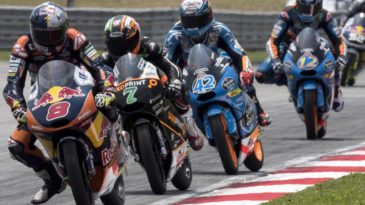 KUALA LUMPUR, MALAYSIA - OCTOBER 26: Jack Miller of Australia and Red Bull KTM Ajo leads the field during the Moto3 race during the MotoGP Of Malaysia - Race at Sepang Circuit on October 26, 2014 in Kuala Lumpur, Malaysia. (Photo by Mirco Lazzari gp/Getty Images)