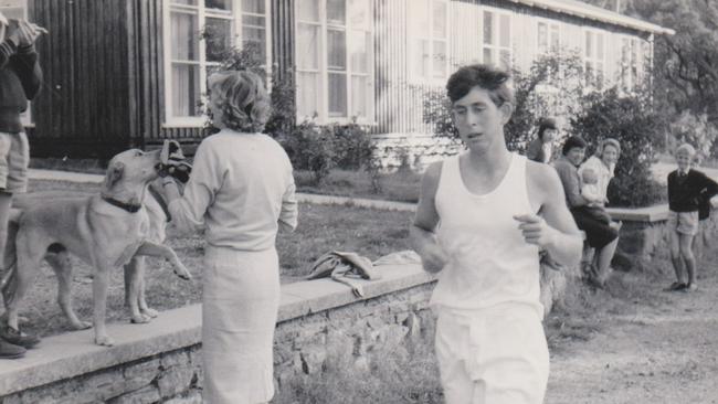 A young King Charles completing a cross country run at Timbertop. Picture: Geelong Grammar