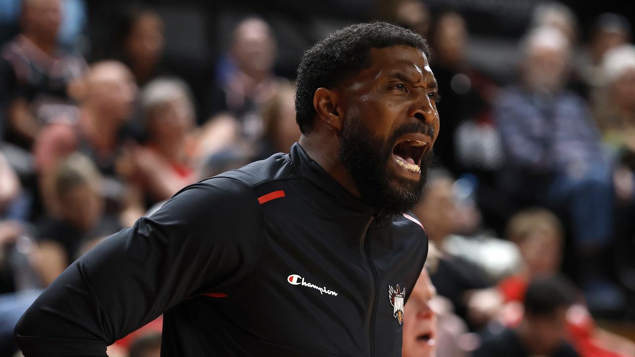 Illawarra coach Justin Tatum isn’t enjoying the work of NBL referees. Picture: Sarah Reed/Getty Images