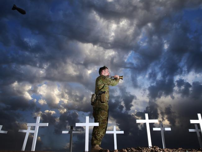 Private Alex Ogilvie, 19, will play the Last Post at the Dawn Service at Taji in Iraq / Picture: Gary Ramage