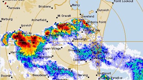 A large storm was headed for Brisbane on Monday afternoon.