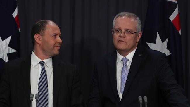 Josh Frydenberg and Scott Morrison. Picture Kym Smith