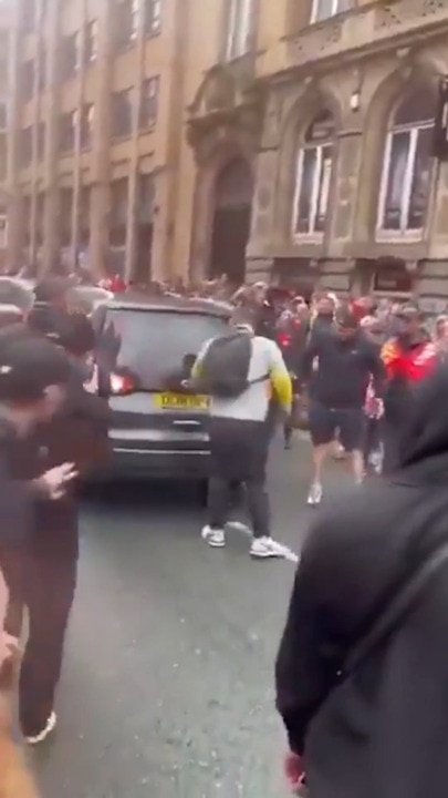 Vision shows moment before fans rammed