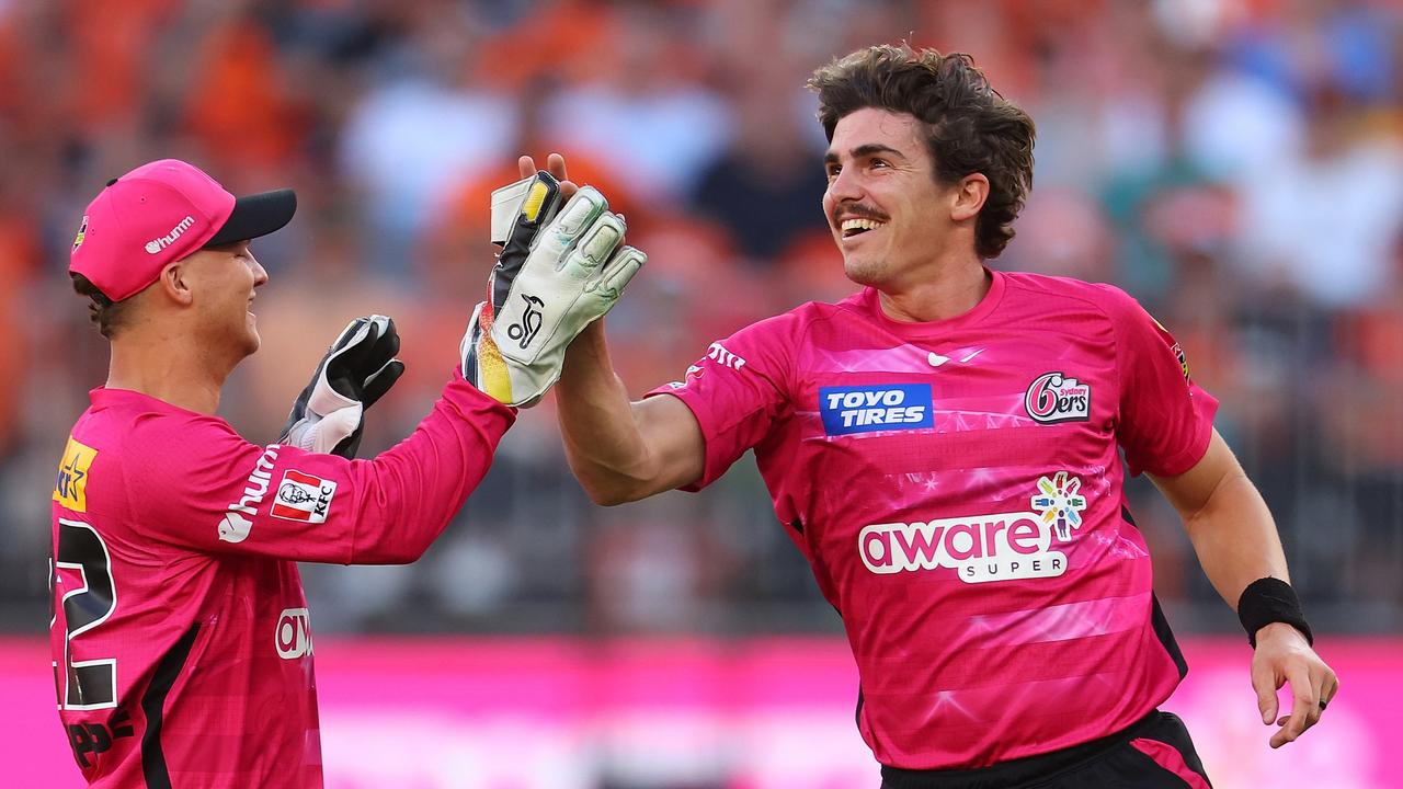 Sean Abbott (right) is a potential bargain in SuperCoach BBL – if his form improves. Picture: Paul Kane/Getty Images