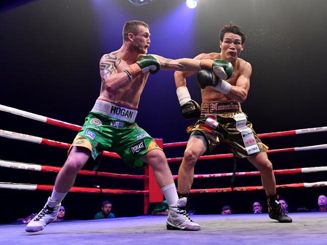 Hogan in action against Yuki Nonaka in 2017. Picture: AAP Image/Darren England