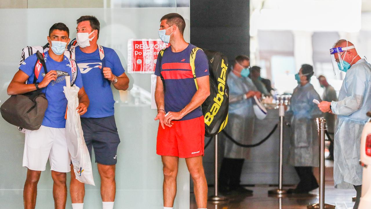 Tennis players who test negative for Covid-19 will avoid quarantine even if there is a positive case on their flight to Australia. Picture: Getty Images