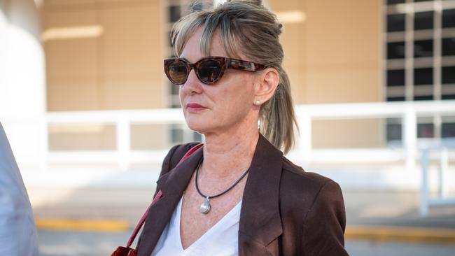 North Australian Aboriginal Justice Agency chief executive Priscilla Atkins leaves the Federal Court where she is suing NAAJA over an employment dispute.Picture: Pema Tamang Pakhrin