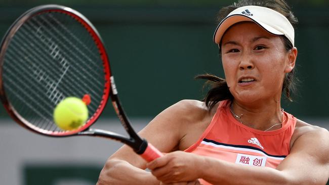 China whitewashed the apparent detention of Peng Shuai, a Wimbledon doubles champion and former Olympian. Picture: AFP