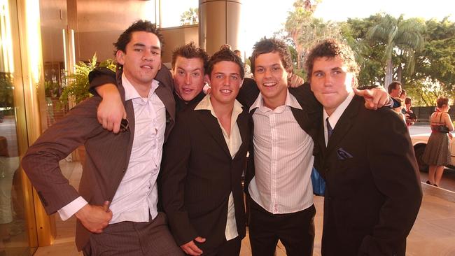 Palm Beach Currumbin High School formal at Conrad Jupiters Casino. Conrad Deuitt, Matt Fengler, Jarrod Fowler, Clayton McDonald and Brent Felthouse. Reporter: Ben Dillaway