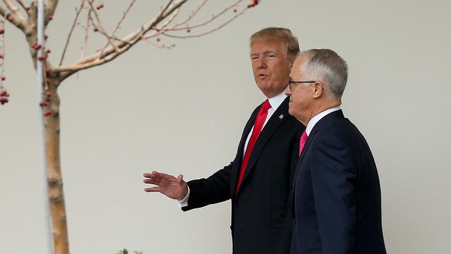 Donald Trump and Malcolm Turnbull: the President promised the PM last year that he would exempt Australia from US tariffs on steel and aluminium. Picture: Nathan Edwards.