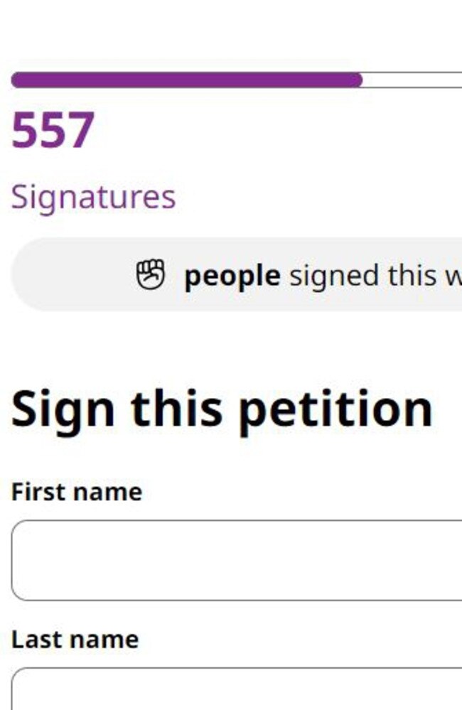 The petition has reached more than 500 signatures in less than a week.