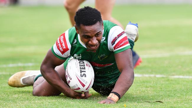 Alton Naiyep scores a try - he has also had plenty of runs for the Jets. Picture: Patrick Woods.