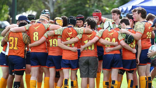 Action from the TAS First XV rugby schoolboy match between West Moreton Anglican College and Cannon Hills Anglican College. Picture: Tertius Pickard