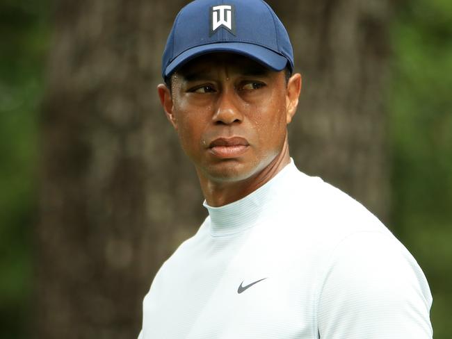 AUGUSTA, GEORGIA - APRIL 12: Tiger Woods of the United States stands on the second hole during the second round of the Masters at Augusta National Golf Club on April 12, 2019 in Augusta, Georgia.   Andrew Redington/Getty Images/AFP == FOR NEWSPAPERS, INTERNET, TELCOS & TELEVISION USE ONLY ==