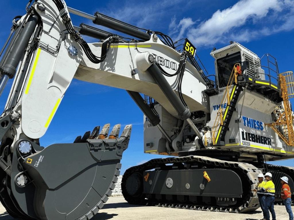 The new Liebherr 9800 excavator for the Pembroke Olive Downs mine in May 2023. Picture: Contributed