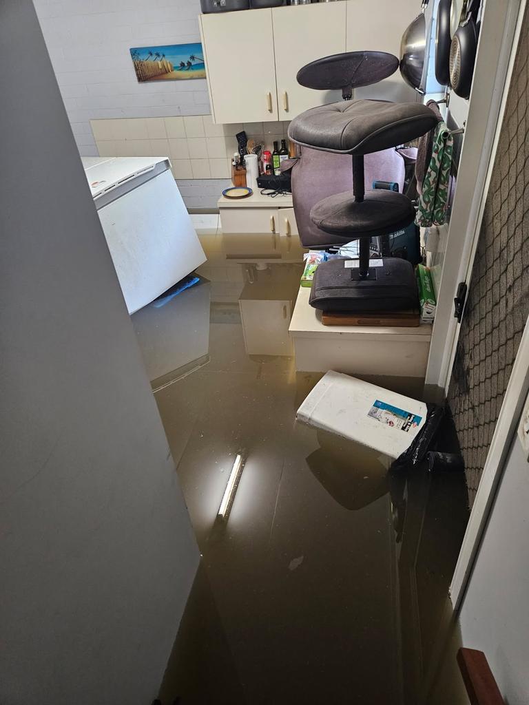 Real estate agent Tara Bradbury said this is what some of her tenants on The Esplanade in Hervey Bay woke up to on Sunday morning after wild weather from ex-Tropical Cyclone Albert.