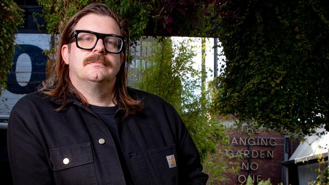 Dark Mofo artistic director Chris Twite in the Hanging Garden at the launch of Winter 2024. Picture: Linda Higginson