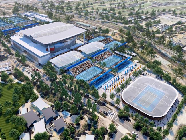 A concept for the Queensland Tennis Centre in Brisbane’s Tennyson