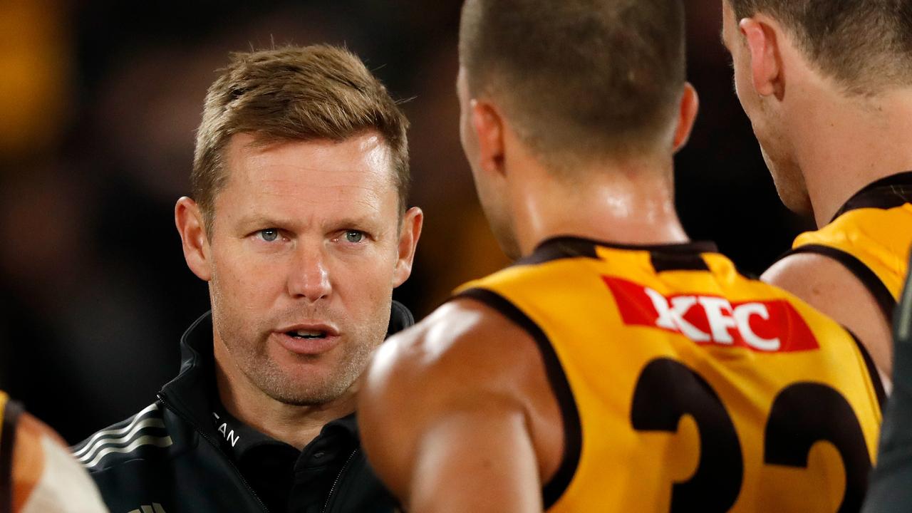 Hawthorn coach Sam Mitchell said the midfield was a ‘work in progress’. Picture: Dylan Burns/AFL Photos via Getty Images
