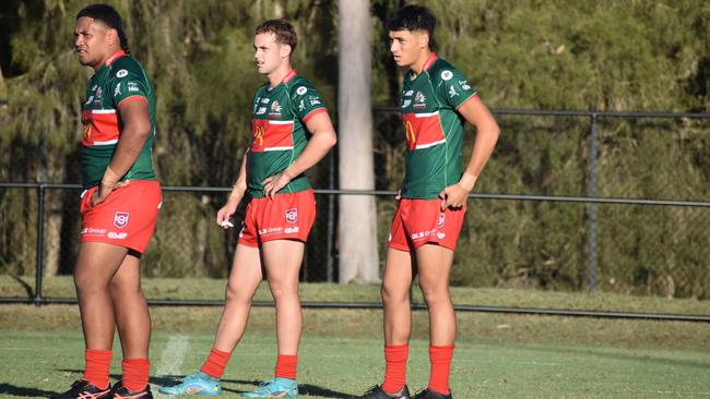 Jeremy Trappett (middle) and his Wynnum-Manly teammates.