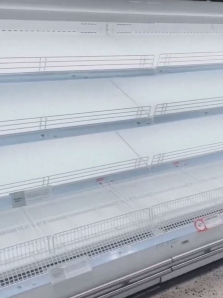 Samuel Levi posted a photo of empty shelves at his local Coles.