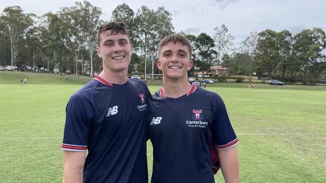 Jack Henry (left) and Bailey Murphy (right) of Canterbury.