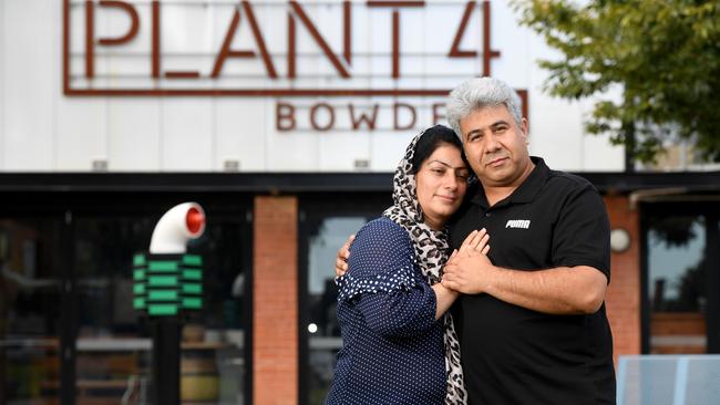 Pakistan asylum seekers Wajahat Ali and his wife Saiqa Ali are on temporary visas and have been forced to close their food stall at Bowden’s Plant 4 market due to COVID-19. Picture: Tricia Watkinson