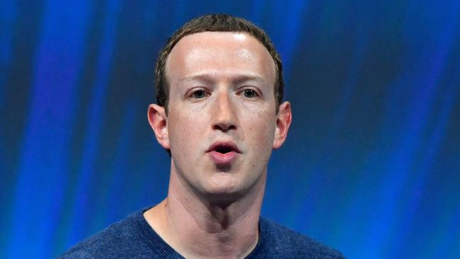 Facebook's CEO Mark Zuckerberg. Picture: AFP