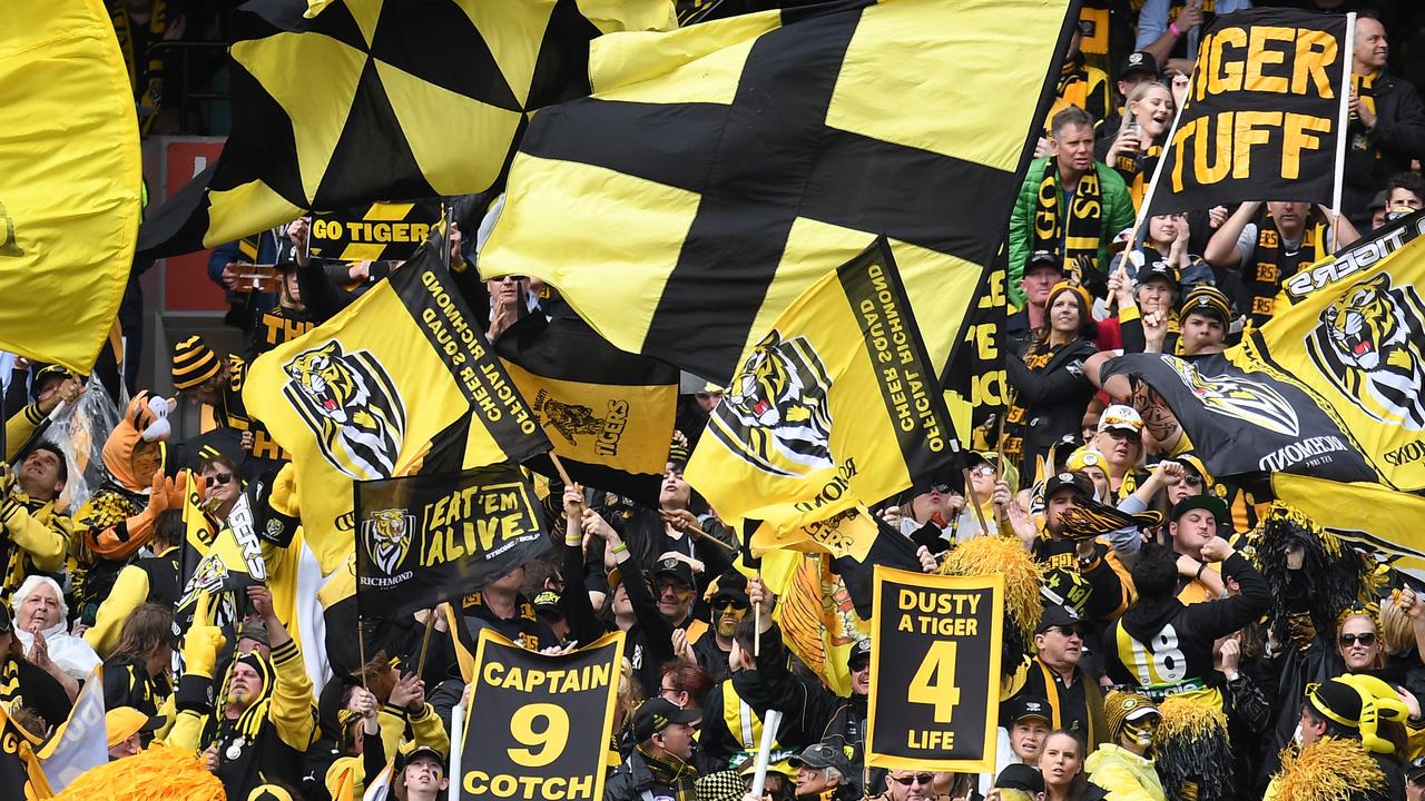 A Richmond cheer squad member has been banned for three matches. Photo: AAP Image/Julian Smith