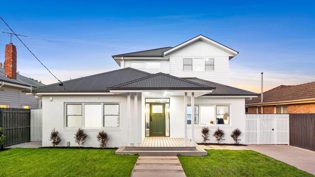 The five-bedroom house at 12 Narmbool St, Manifold Heights, is listed for sale with price hopes from $2.2m to $2.3m.