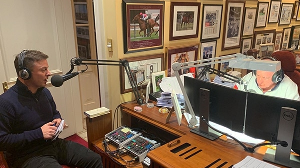 Ben Fordham in Alan Jones’ home studio in the Southern Highlands. Picture: 2GB