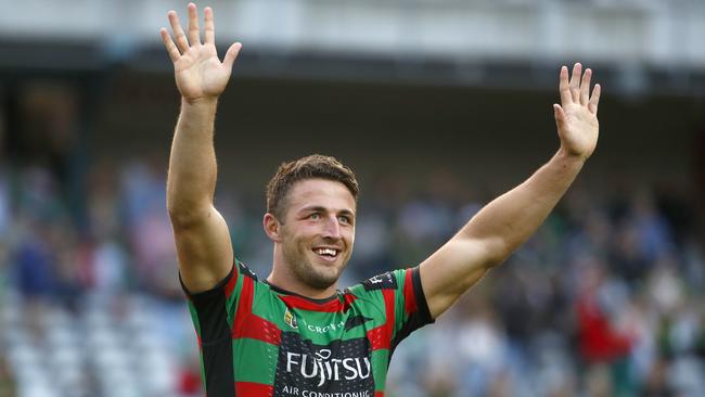 Sam Burgess has become a fan favourite at the Rabbitohs, where he has played since 2010. Picture: Daniel Munoz