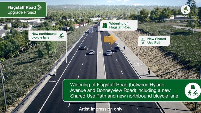 A first look at the $33 million Flagstaff Road upgrade. Picture: Department of Infrastructure and Transport