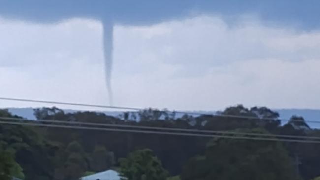 An epic image of waterspout which formed near Hervey Bay on Saturday. Picture: Deb Edwards