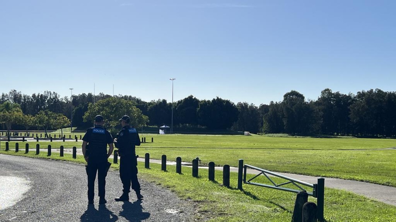 Emergency services were called to a parkland near Pappas Way in Nerang on Tuesday. Picture: NCA NewsWire/ Keith Woods