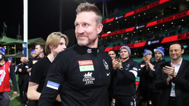 Former Collingwood coach Nathan Buckley has resurfaced to share his opinion on Covid. Picture: Matt King/Getty Images