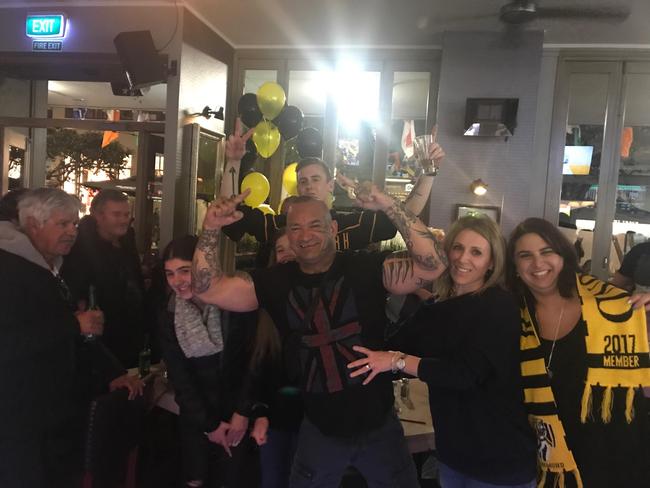 Dustin Martin's dad watching the preliminary final between Richmond and GWS from New Zealand.