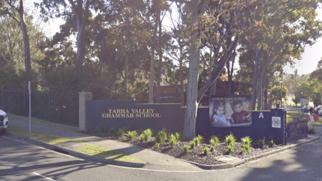 Yarra Valley Grammar School has been under fire after some male Year 11 students shared a tier list ranking several female students. Picture: Google Maps