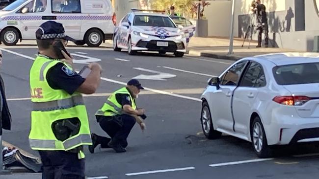 The rider was taken to hospital and is in a critical condition. Picture: Sunrise