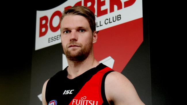 October 2017: new Essendon recruit Jake Stringer with Bombers coach John Worsfold. Picture: essendonfc.com.au