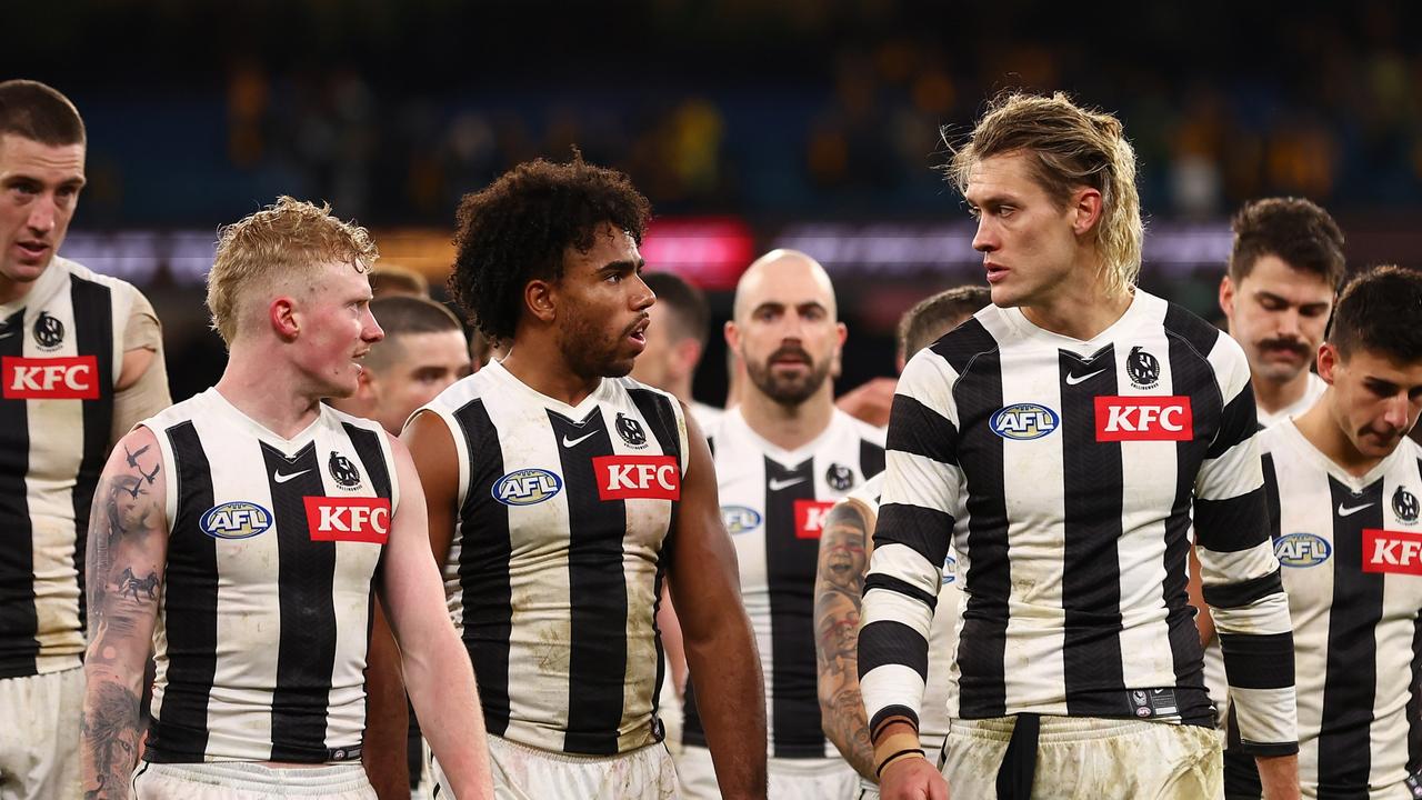 Collingwood defender John Noble says the Magpies are ‘really optimistic’ they can get back to their best football. Picture: Graham Denholm / Getty Images