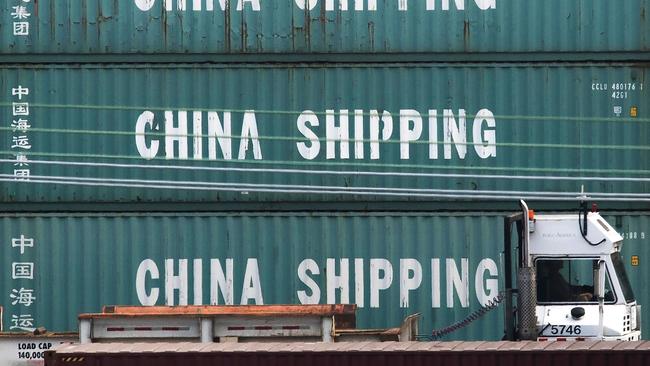 China Shipping containers at the Port of Los Angeles. PIcture: Mark Ralston / AFP.